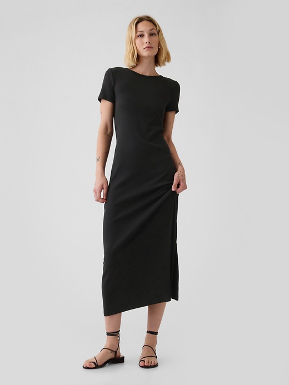 GAP Modern Rib Maxi T-Shirt Dress